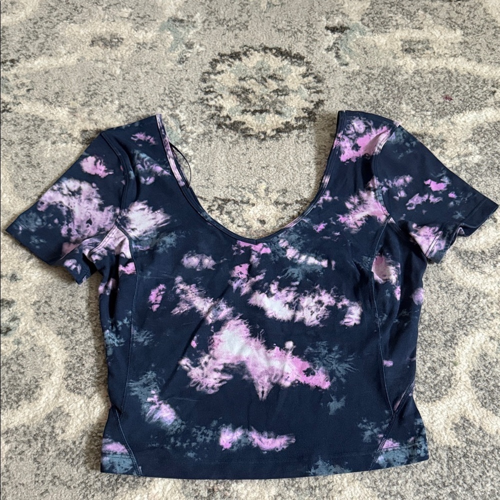 Lululemon Align Short Sleeve Top Tie Dye Size 6